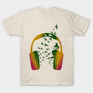 Headphone music Acoustic Guitar T-Shirt